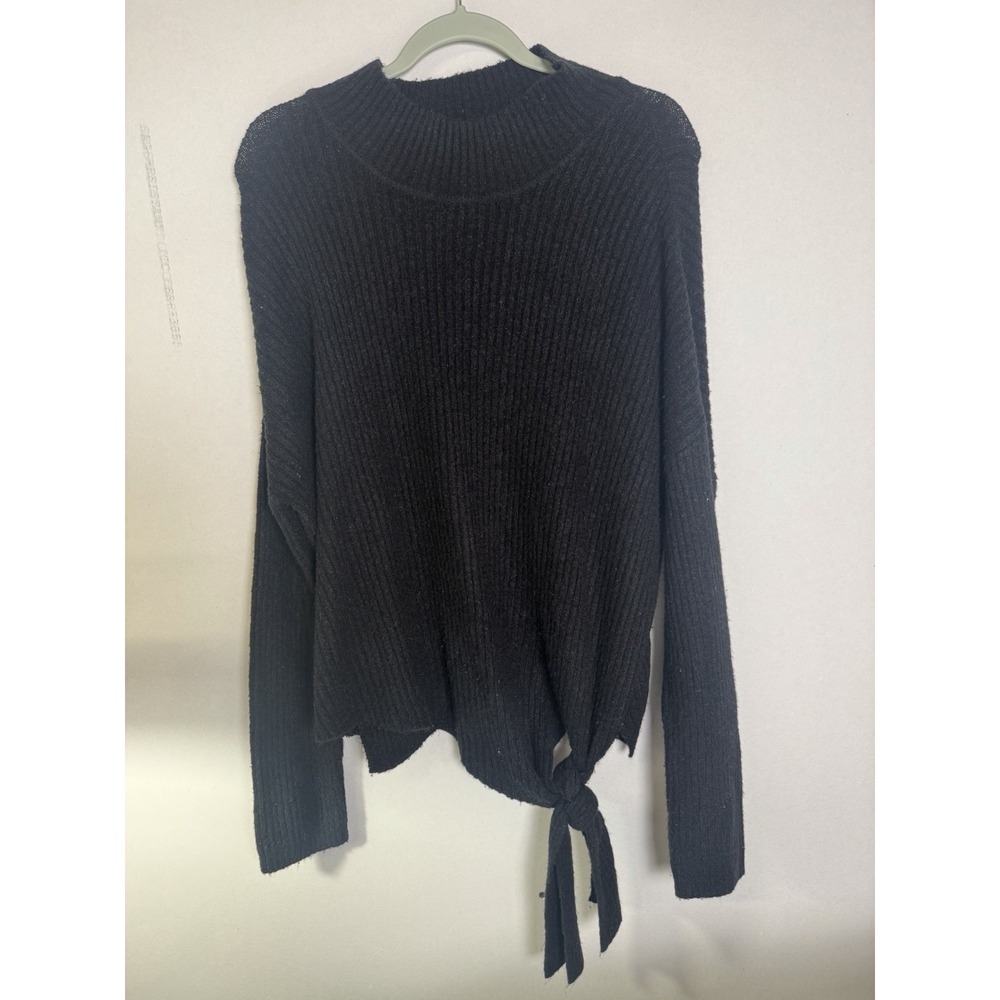 New Direction Knit Crew Neck Pullover Sweater Black Women's Size XL - Picture 2 of 6